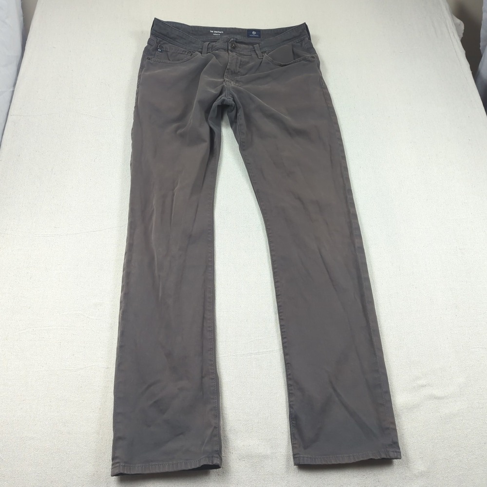 AG Adriano Goldschmied Pants Mens 34x34 Gray Graduate Chino Tailored Fit